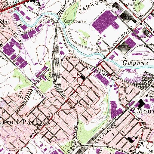Topographic Map of Sexton United Methodist Church, MD