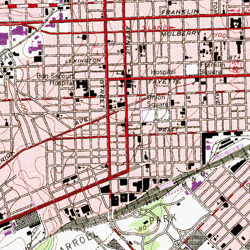 Topographic Map of Third Evangelical United Brethren Church, MD