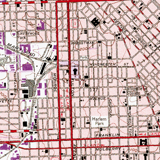 Topographic Map of Baltimore Police Department Western District, MD