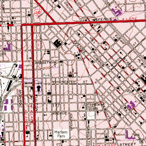 Topographic Map of William A Alexander Public School (historical), MD