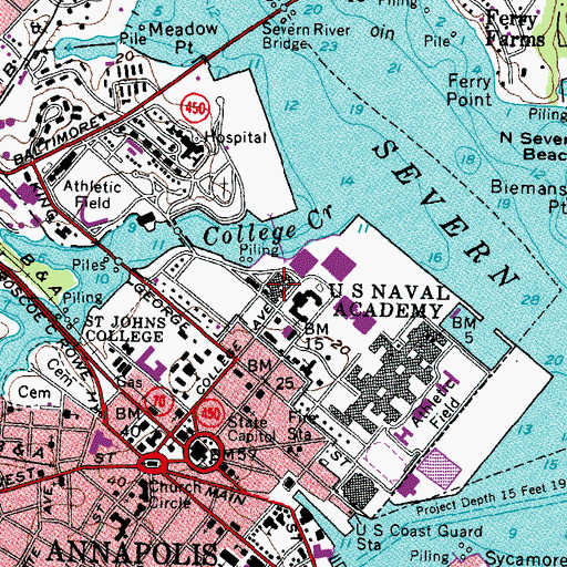 Topographic Map of Alumni Hall, MD