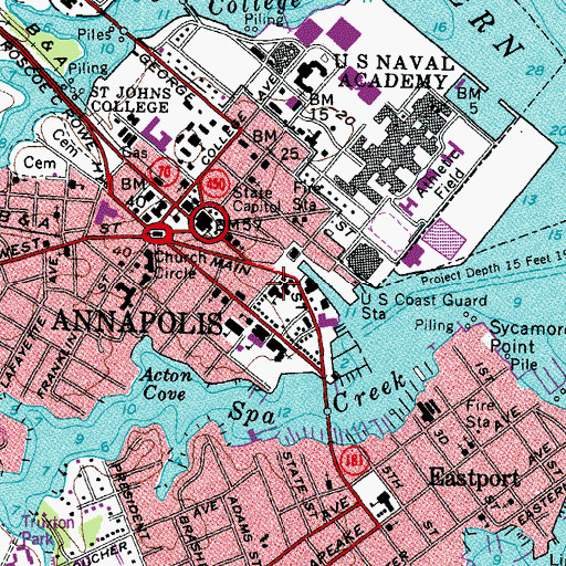 Topographic Map of Annapolis Elementary School, MD