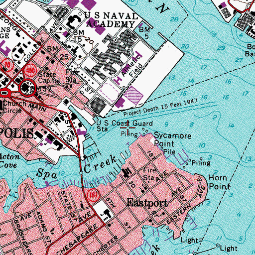 Topographic Map of Annapolis Harbor, MD