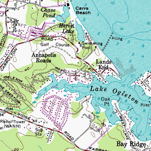 Topographic Map of Bay Forest Shopping Center, MD
