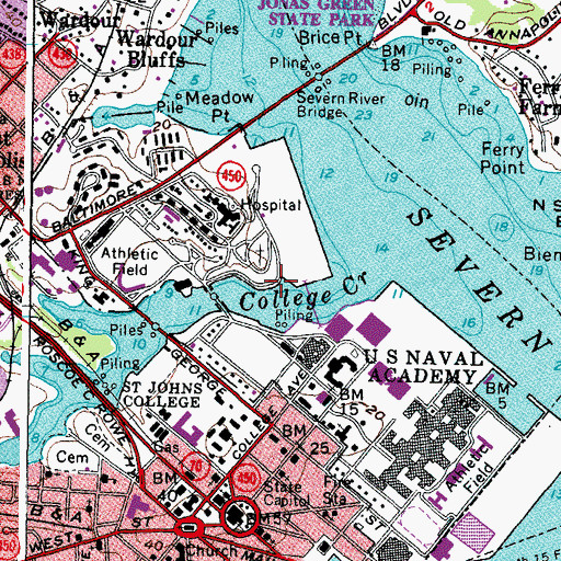 Topographic Map of Bluff Point, MD