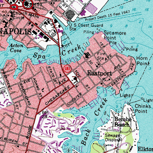 Topographic Map of Eastport Elementary School, MD