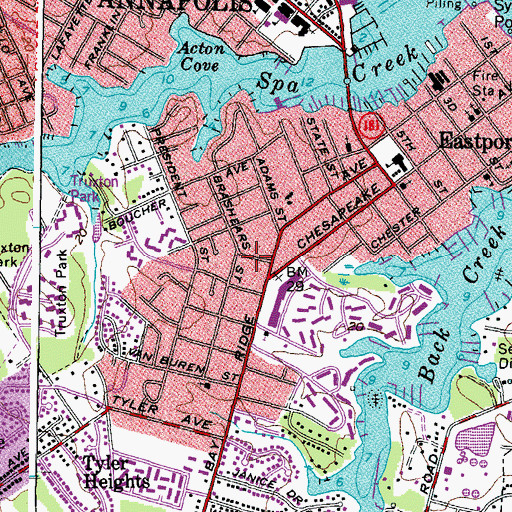 Topographic Map of Eastport United Methodist Church, MD