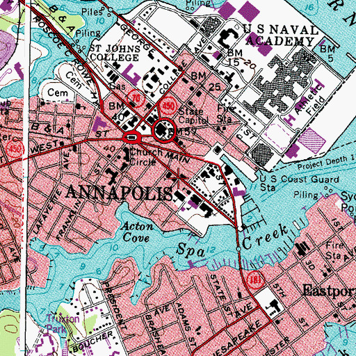 Topographic Map of Fire Station Number 2, MD