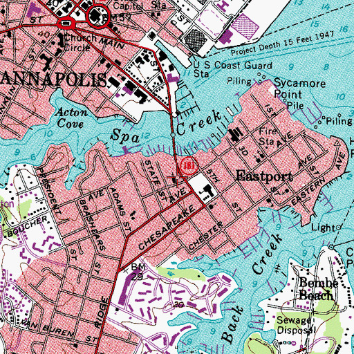 Topographic Map of First Church of God, MD