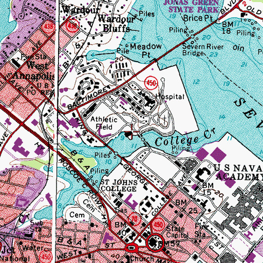 Topographic Map of Hubbard Hall, MD