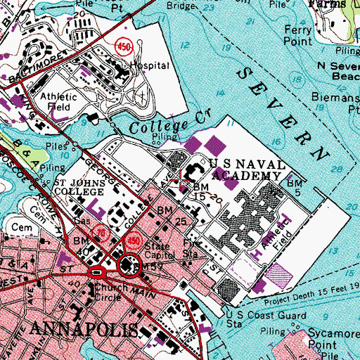 Topographic Map of Leahy Hall, MD