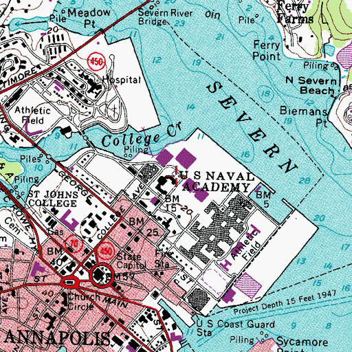 Topographic Map of Maury Hall, MD
