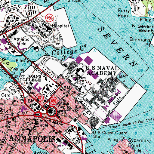 Topographic Map of Naval Academy Museum, MD