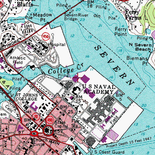 Topographic Map of Nimitz Library, MD