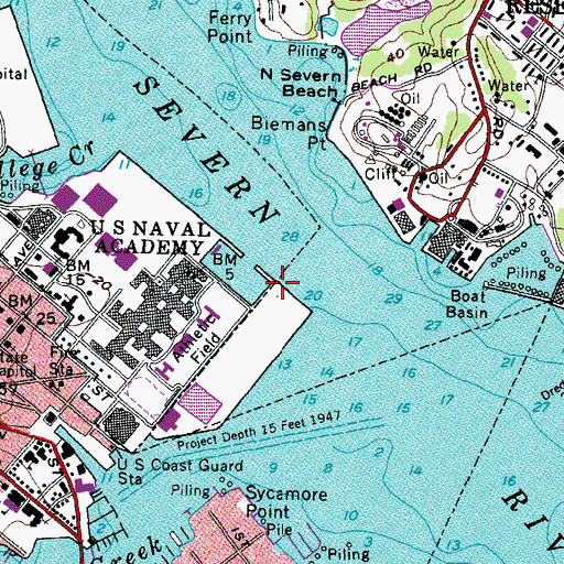 Topographic Map of Robert Crown Sailing Center, MD