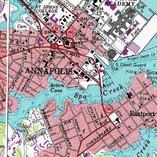 Topographic Map of Saint Marys Convent, MD