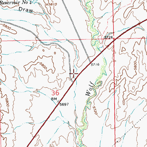 Topographic Map of Three Springs Draw, CO