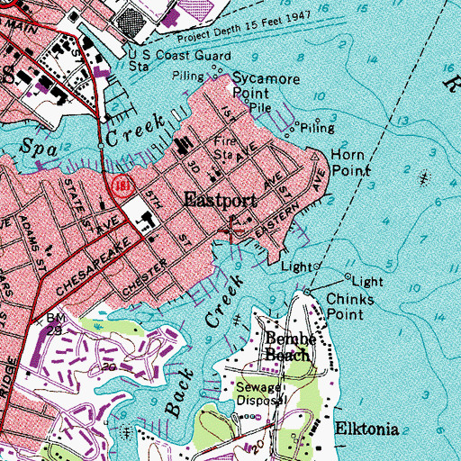 Topographic Map of Seafarers Yacht Club, MD