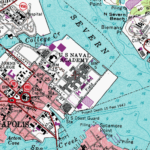 Topographic Map of United States Naval Academy, MD