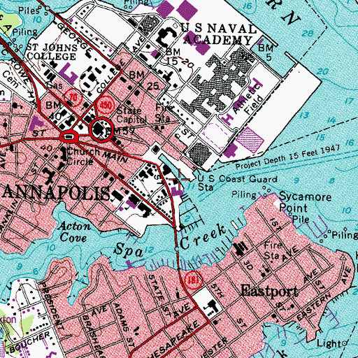 Topographic Map of Victualling Warehouse Maritime Museum, MD