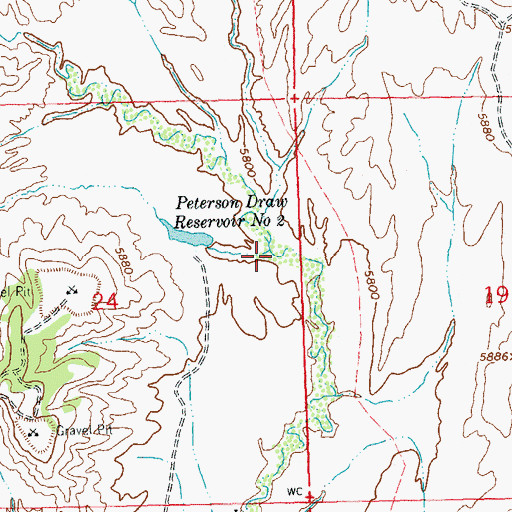 Topographic Map of Peterson Draw, CO