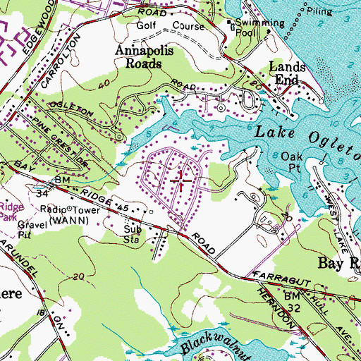 Topographic Map of Anchorage, MD