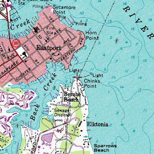 Topographic Map of Annapolis Sailing School, MD