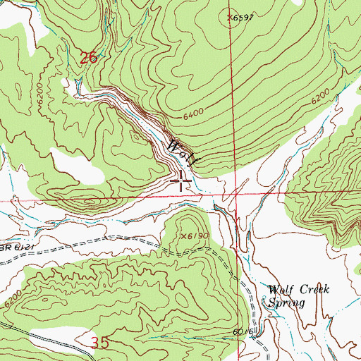 Topographic Map of Wolf Creek Canyon, CO