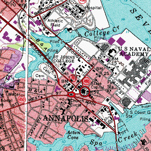 Topographic Map of Bloomsbury Square, MD