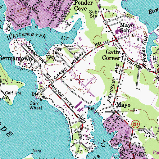Topographic Map of Carrs Ridge, MD
