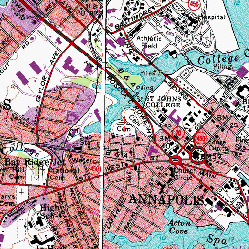Topographic Map of Cedar Bluff Cemetery, MD