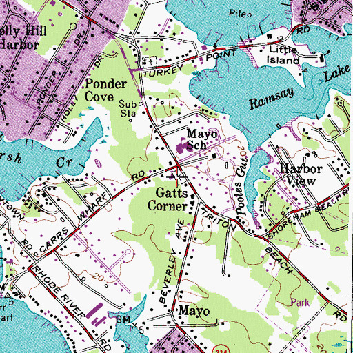 Topographic Map of Church of Saint Andrew the Fisherman, MD