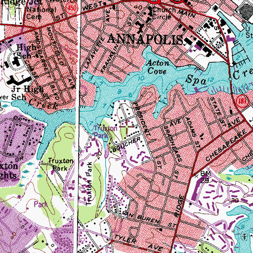 Topographic Map of Colony Hills, MD