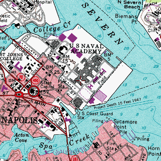 Topographic Map of Dahlgren Hall, MD