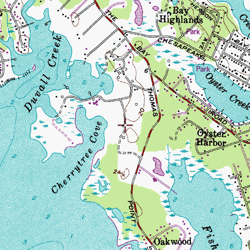 Topographic Map of Fishing Creek Farms, MD
