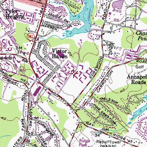 Topographic Map of Georgetown East, MD