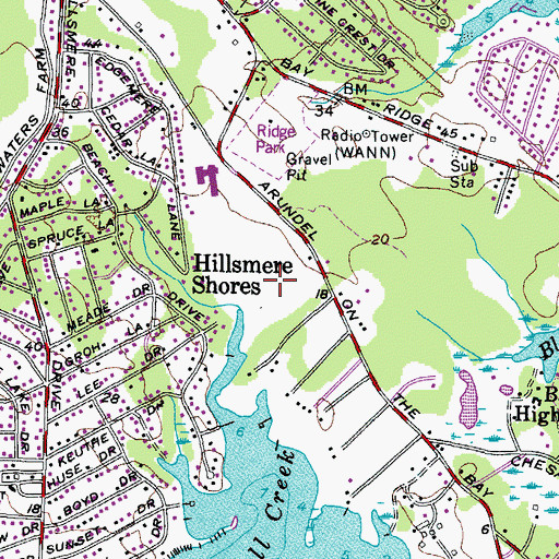 Topographic Map of Kitty Creek, MD