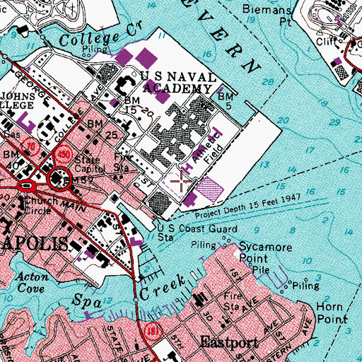 Topographic Map of Lejeune Hall, MD