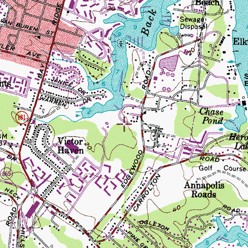 Topographic Map of Mariners Point, MD