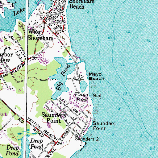 Topographic Map of Mayo Beach Park, MD