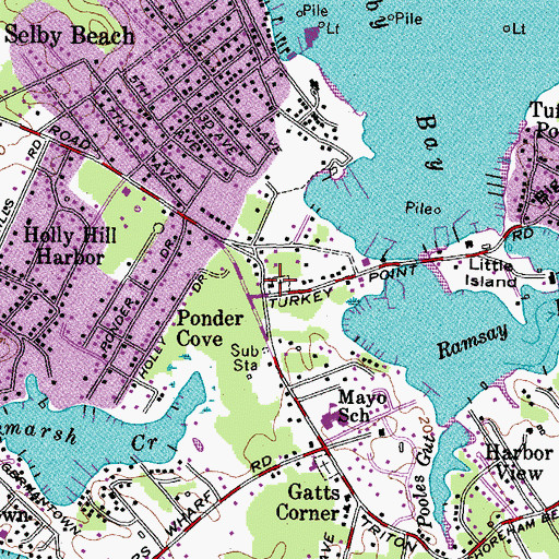 Topographic Map of Mayo Memorial United Methodist Church, MD