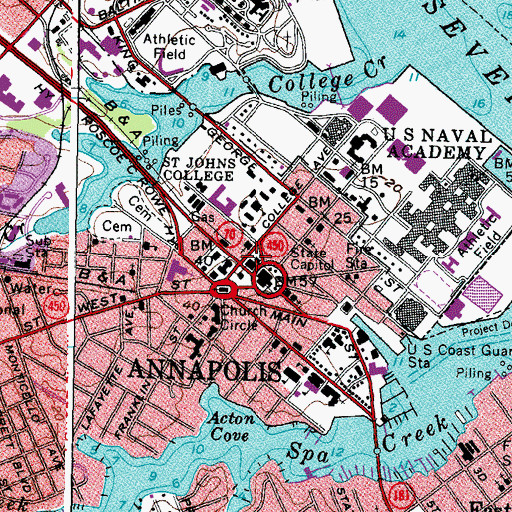 Topographic Map of Maryland Court of Appeals, MD