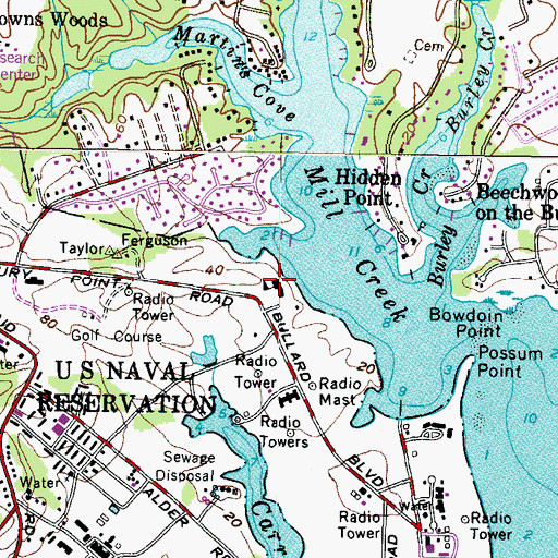 Topographic Map of Naval Academy Primary School, MD