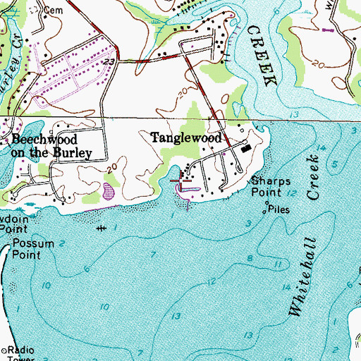Topographic Map of Pleasant Lake, MD