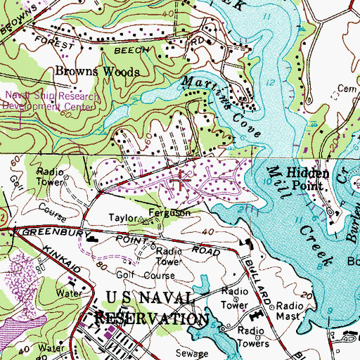 Topographic Map of Round View, MD