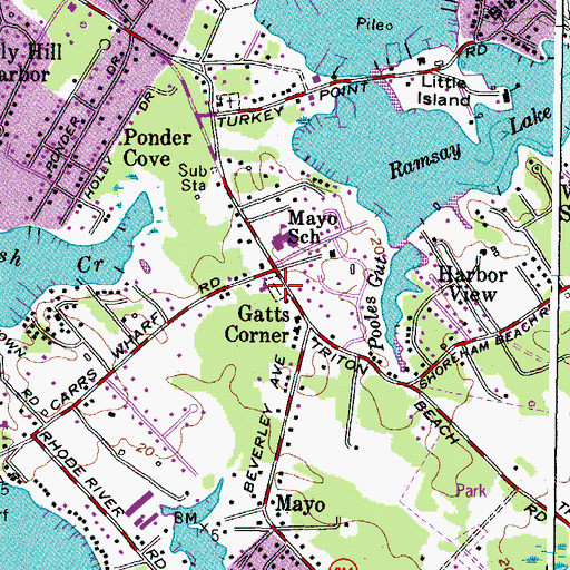 Topographic Map of Saint Andrews Cemetery, MD