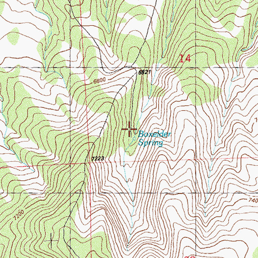 Topographic Map of Boxelder Spring, CO