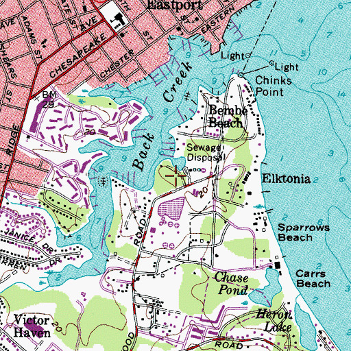 Topographic Map of Town Home Village, MD