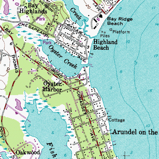Topographic Map of Venice Beach, MD
