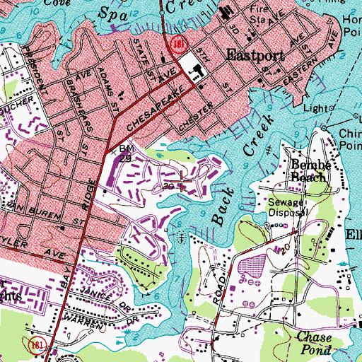 Topographic Map of Watergate Village, MD